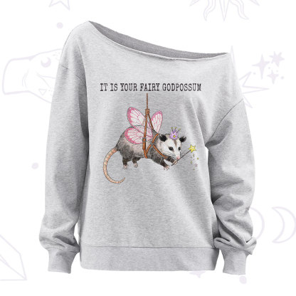 Purplehecate It Is Your Fairy Godpossum Off The Shoulder Sweatshirt