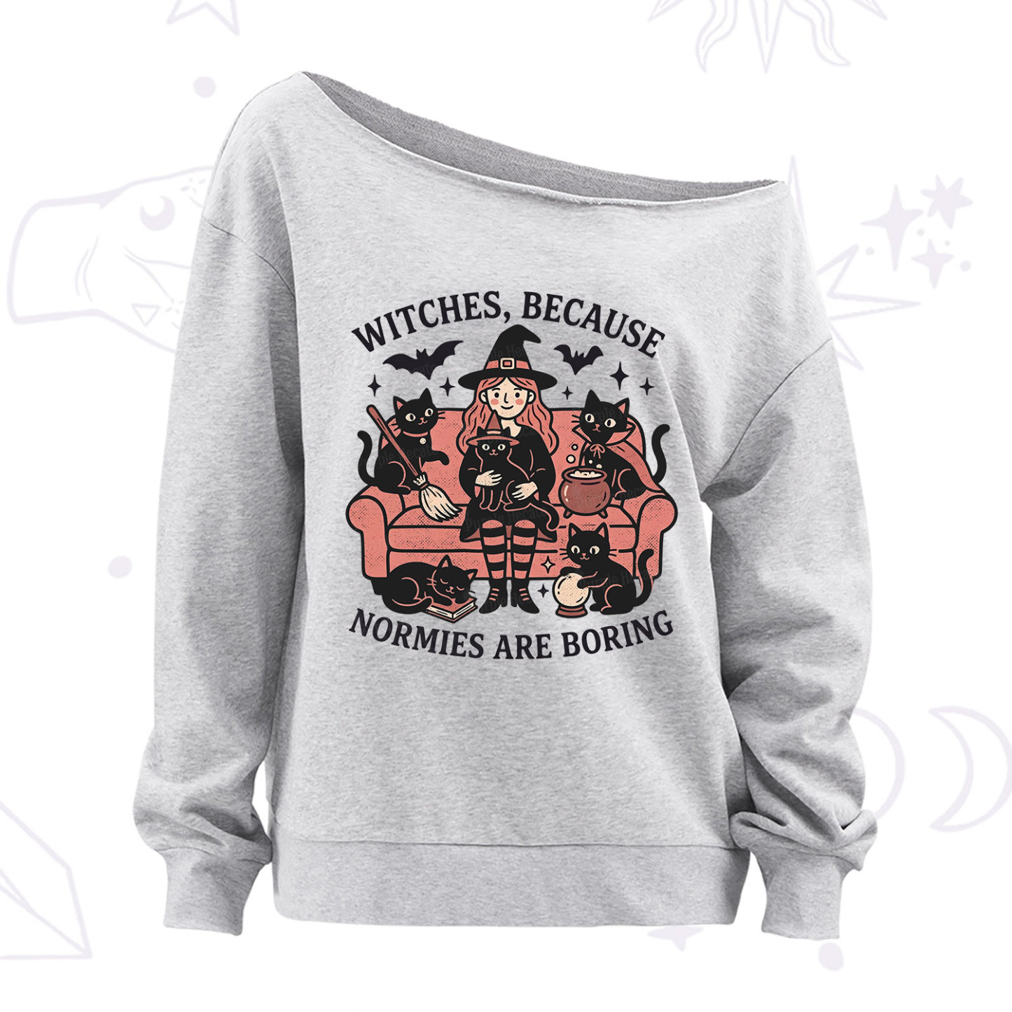 Purplehecate Witches Because Normies Are Boring Off The Shoulder Sweatshirt