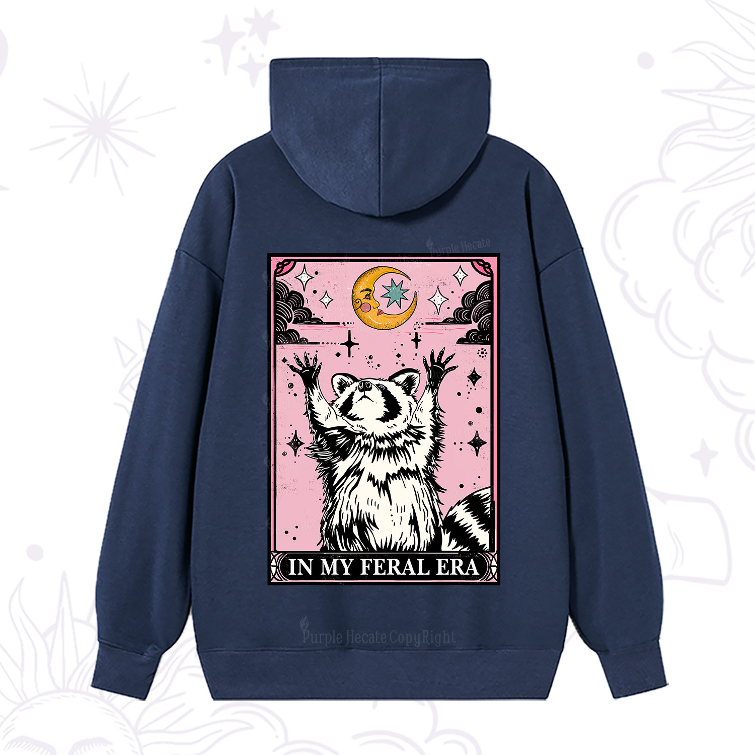 Purplehecate The In My Feral Era Tarot Raccoon Hoodie