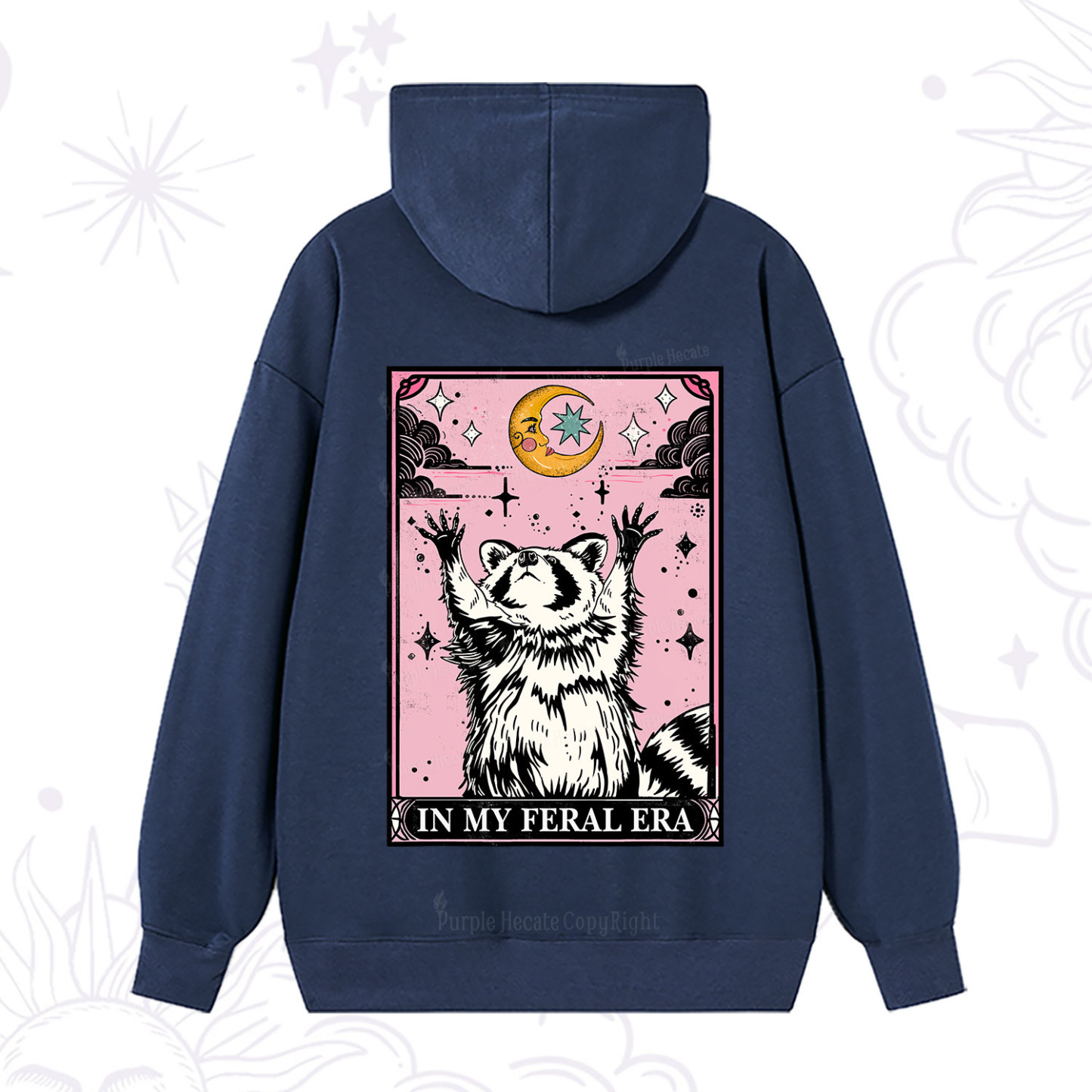 Purplehecate The In My Feral Era Tarot Raccoon Hoodie