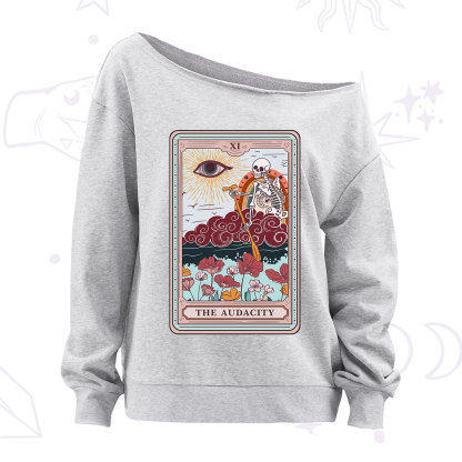 Purplehecate The Audacity Tarot Card Off The Shoulder Sweatshirt
