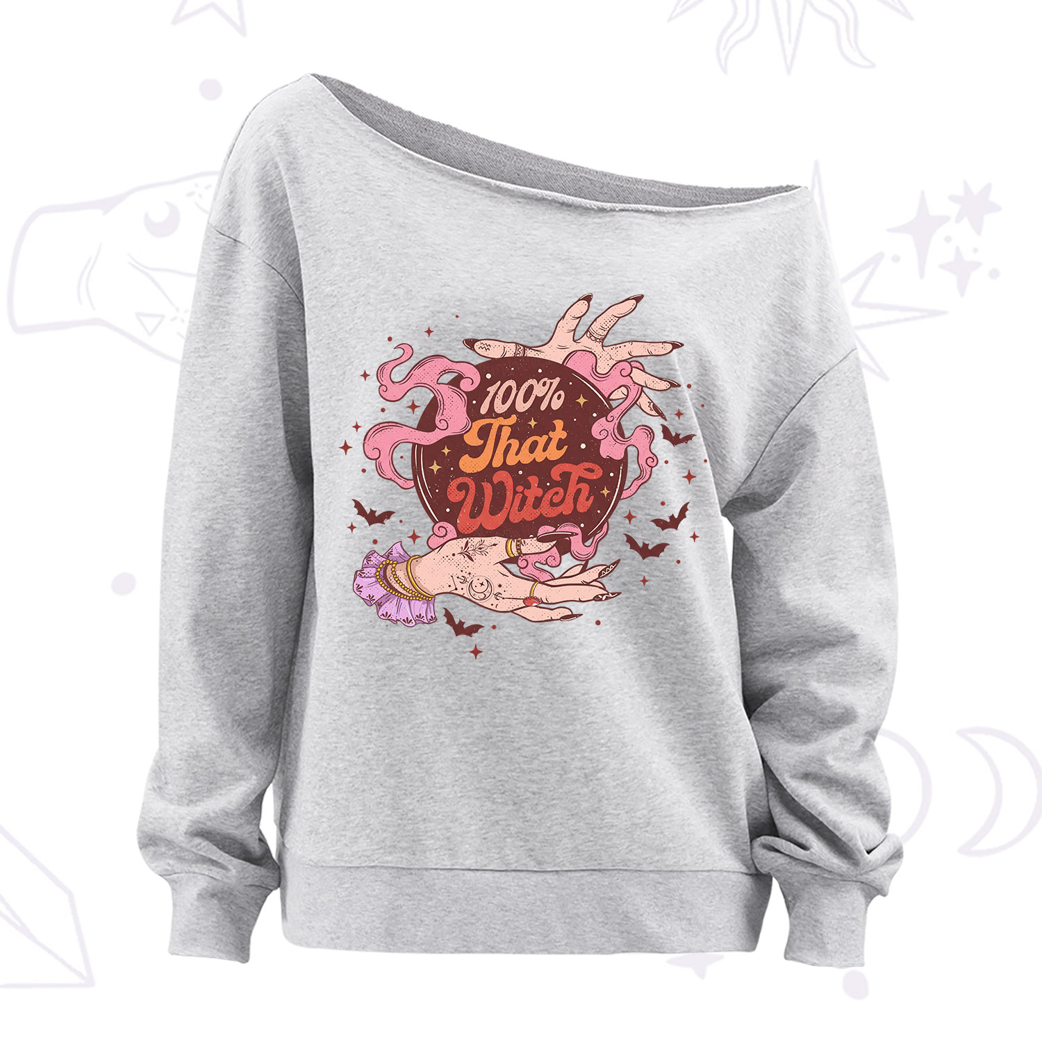 Purplehecate That Witch Off The Shoulder Sweatshirt