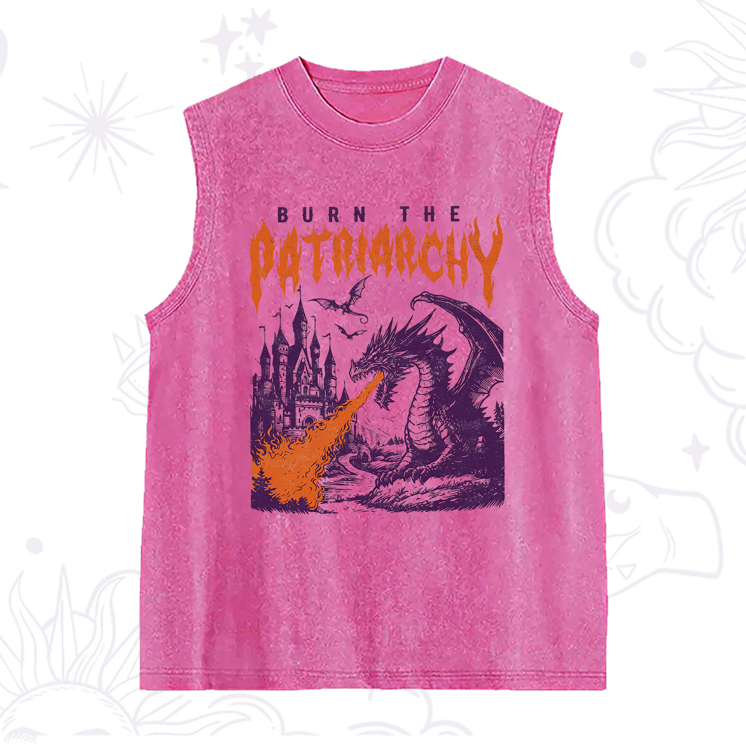 Purplehecate Burn the Patriarchy Dragon Washed Tank