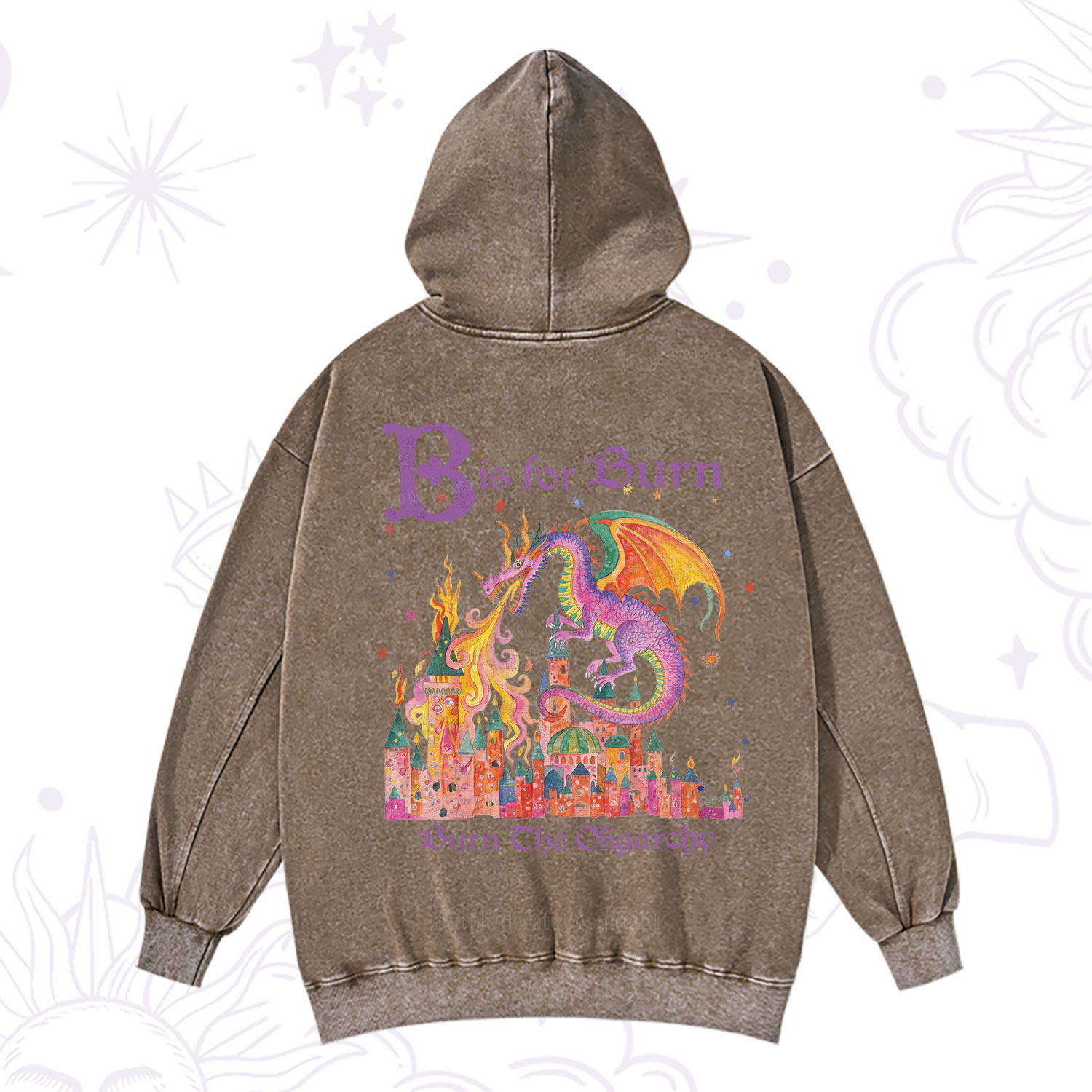 Purplehecate Burn The Oligarchy Washed Hoodie