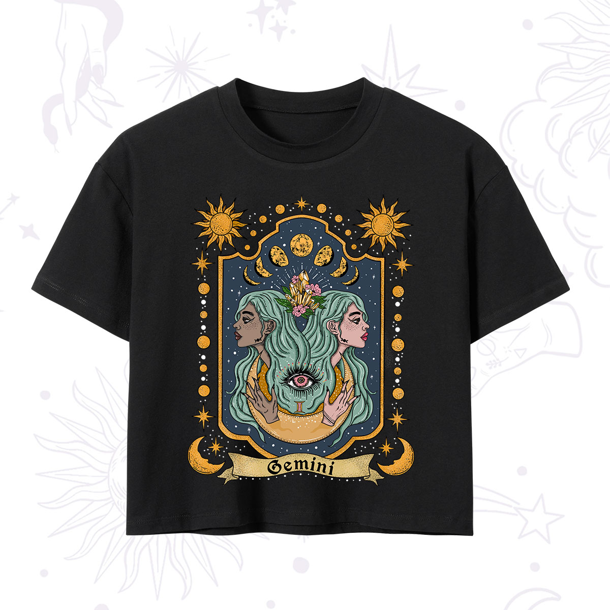 Purplehecate Gemini Zodiac Crop T-Shirt