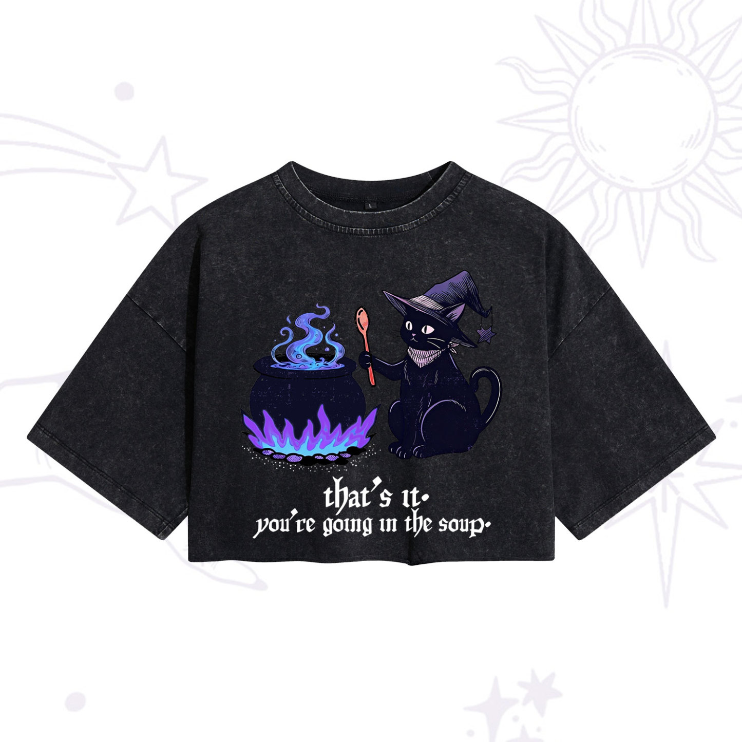 Purplehecate That's It You're Going In The Soup Washed Cropped T-Shirt