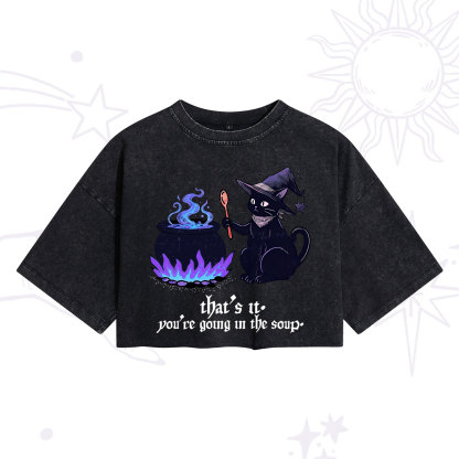 Purplehecate That's It You're Going In The Soup Washed Cropped T-Shirt