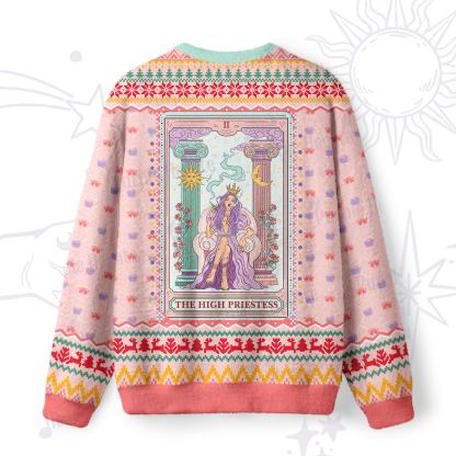 Purplehecate The High Priestess Tarot Card Ugly Christmas Sweatshirts