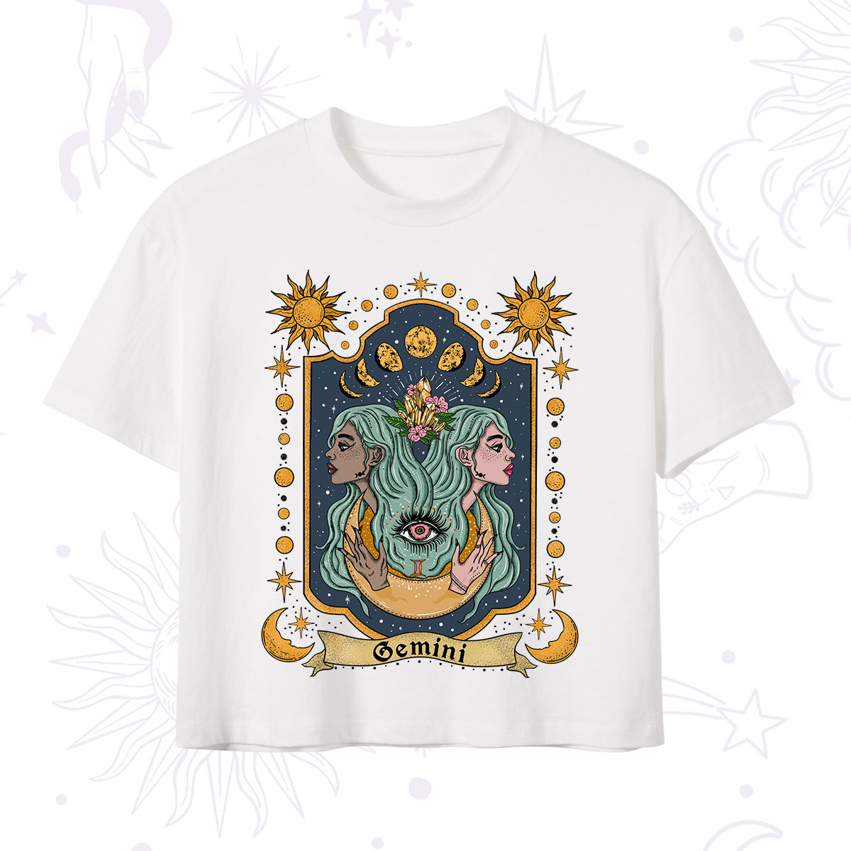 Purplehecate Gemini Zodiac Crop T-Shirt