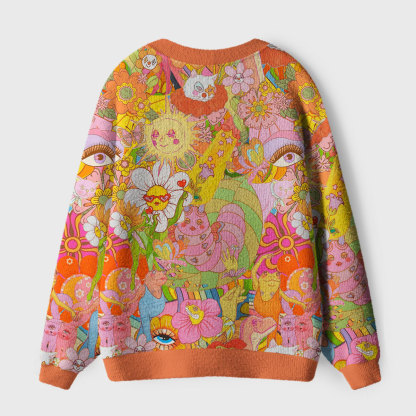 Purplehecate Dreamscape Garden Ugly Cardigan Sweaters