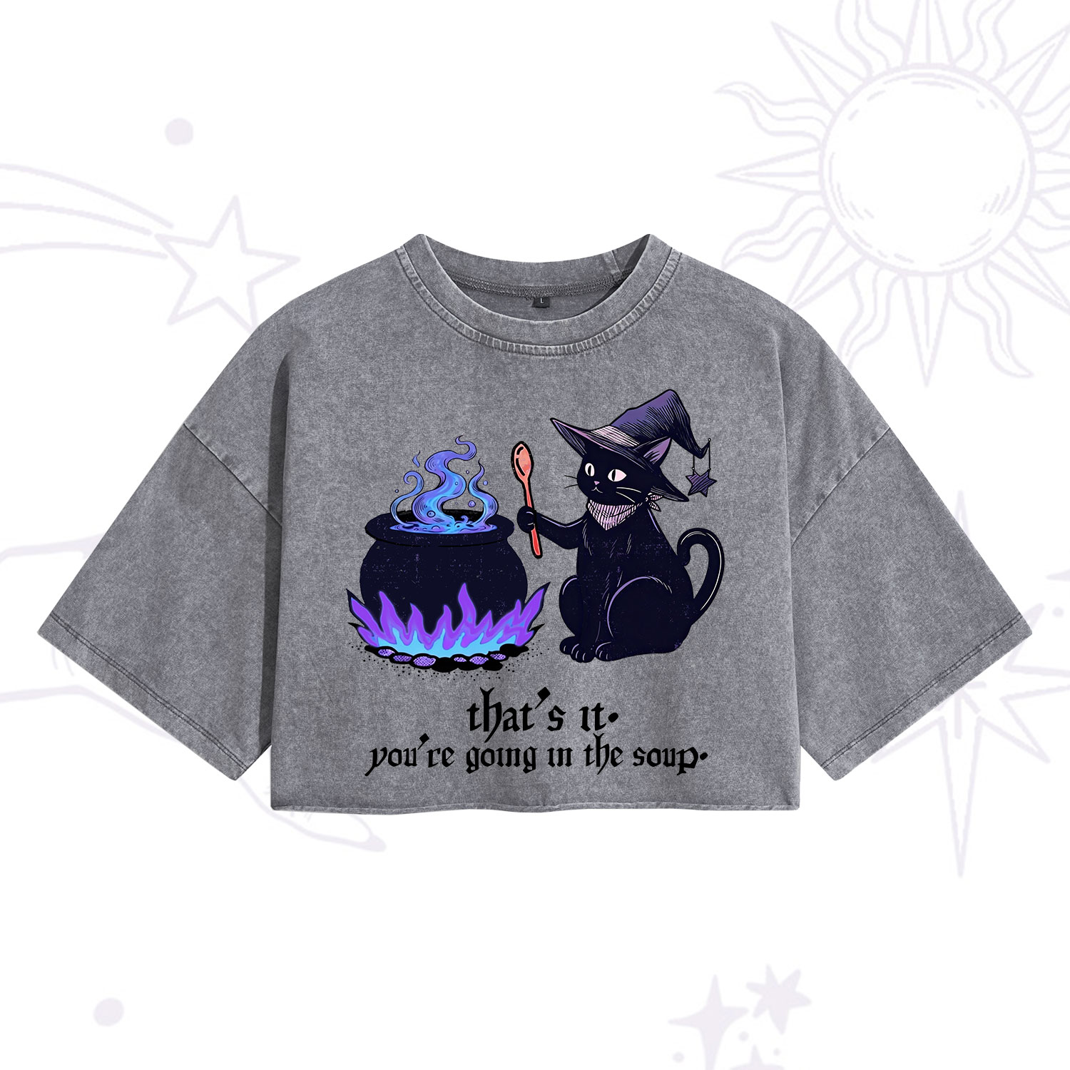 Purplehecate That's It You're Going In The Soup Washed Cropped T-Shirt