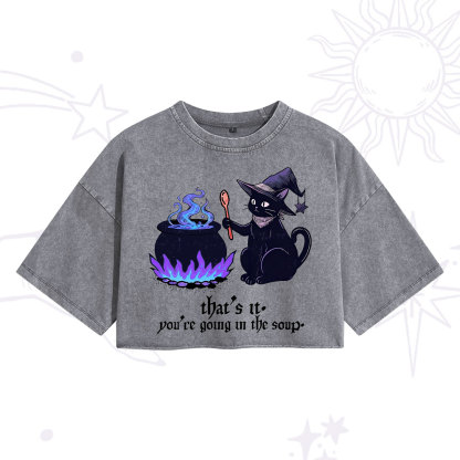 Purplehecate That's It You're Going In The Soup Washed Cropped T-Shirt
