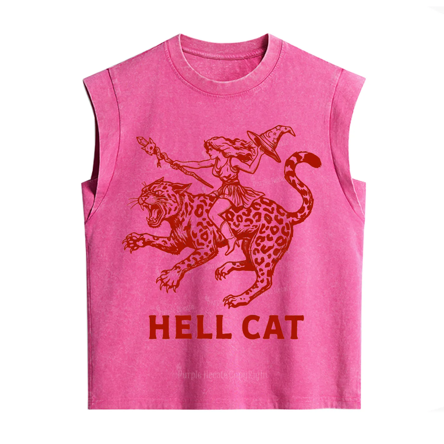 Purplehecate Hex Girl Hell Cat Vintage Washed Tank