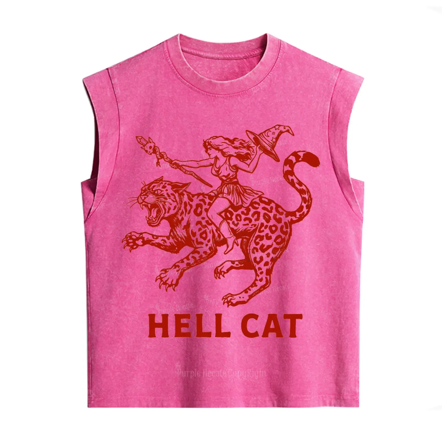 Purplehecate Hex Girl Hell Cat Vintage Washed Tank