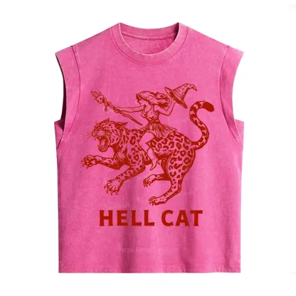 Purplehecate Hex Girl Hell Cat Vintage Washed Tank