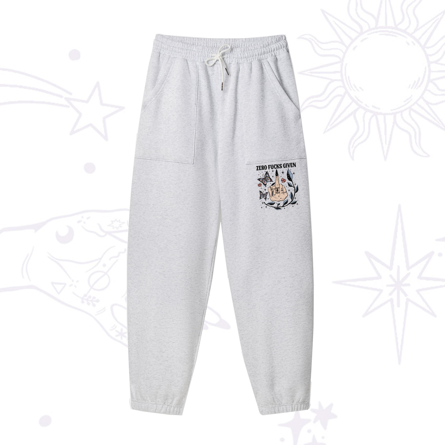 Purplehecate Zero Fucks Given Fleece Sweatpants