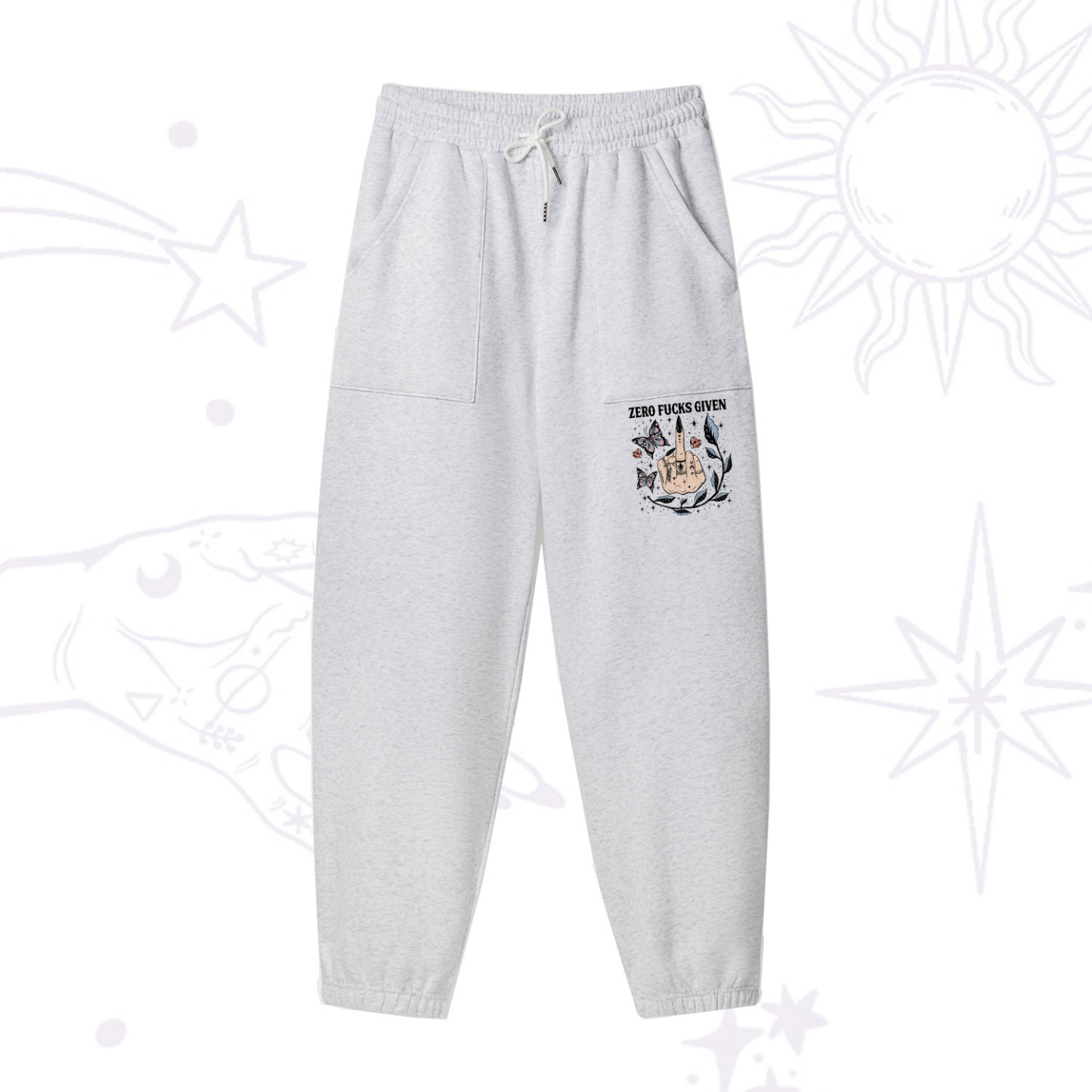 Purplehecate Zero Fucks Given Fleece Sweatpants