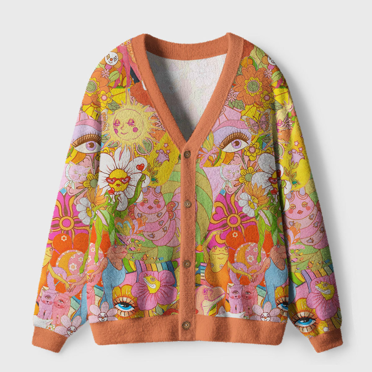 Purplehecate Dreamscape Garden Ugly Cardigan Sweaters