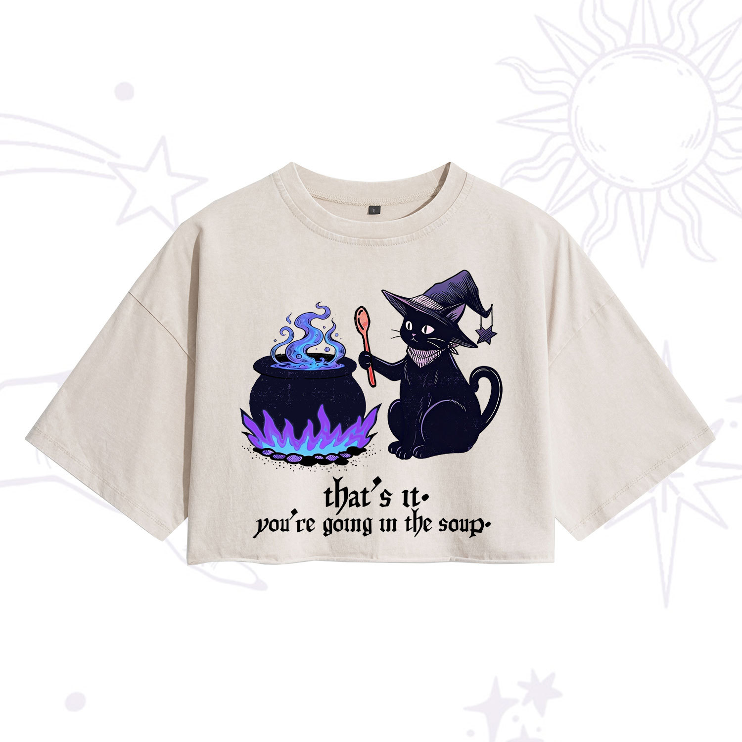 Purplehecate That's It You're Going In The Soup Washed Cropped T-Shirt