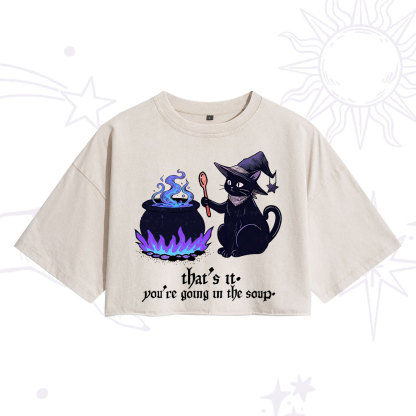 Purplehecate That's It You're Going In The Soup Washed Cropped T-Shirt