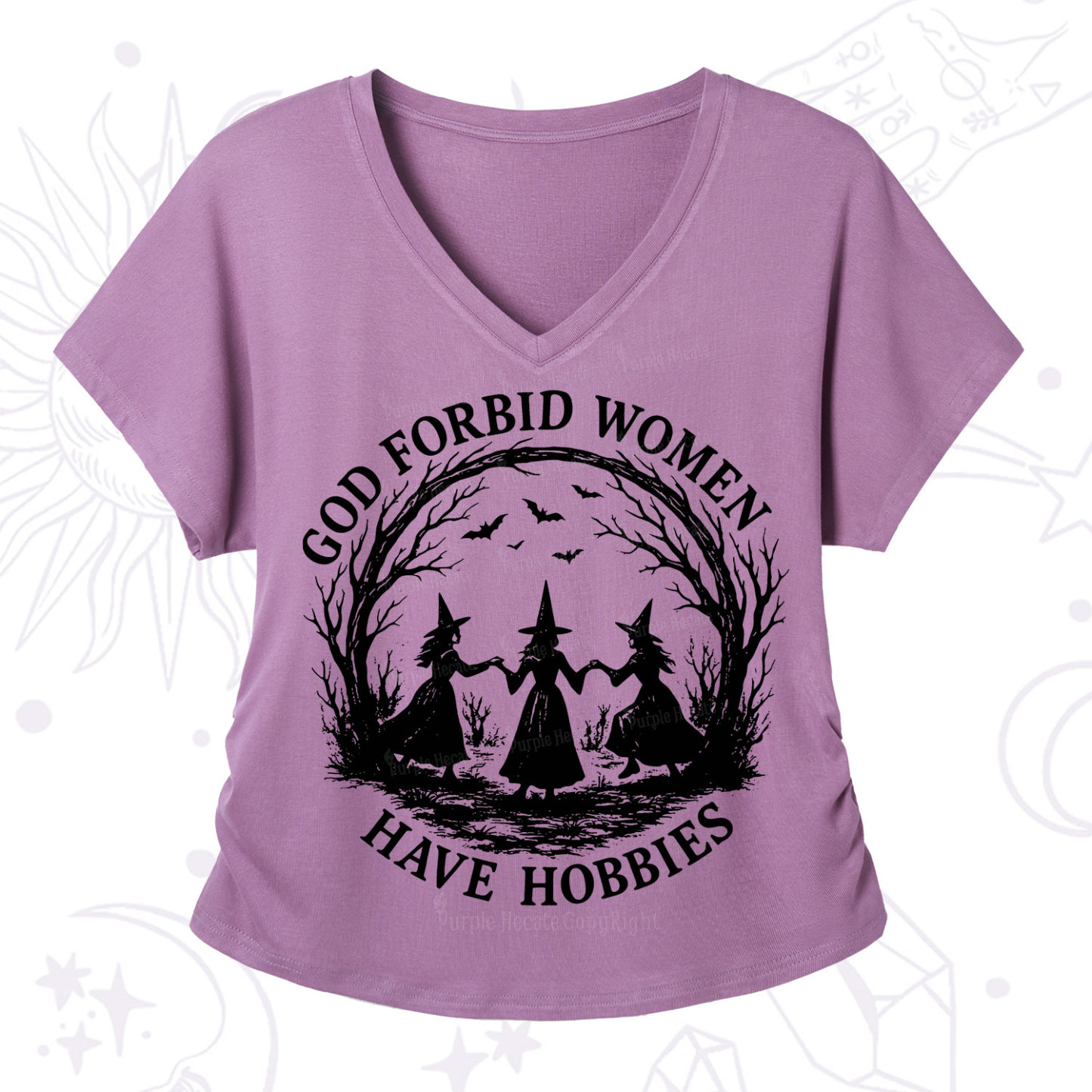 Purplehecate God Forbid Women Have Hobbies V-Neck T-Shirt