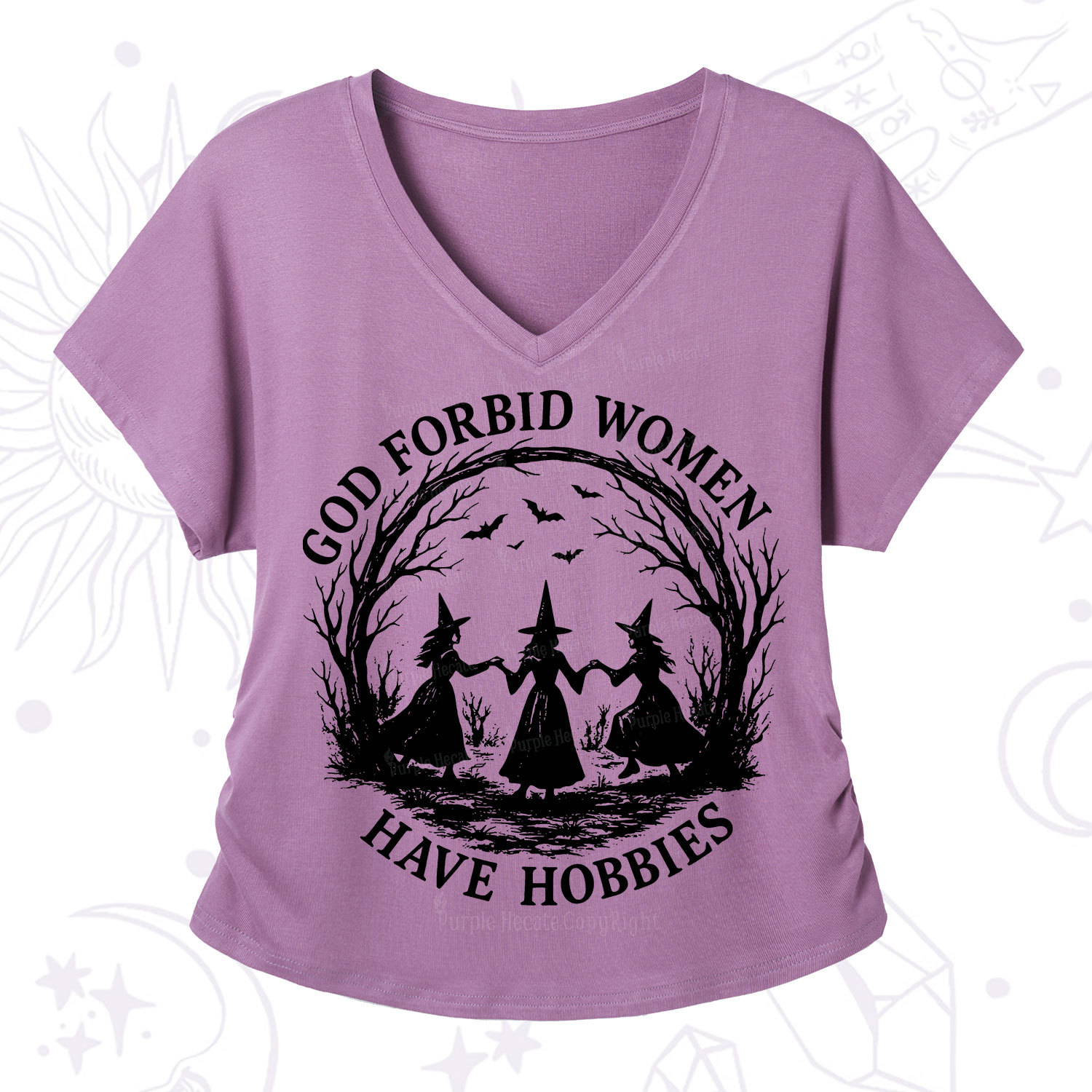 Purplehecate God Forbid Women Have Hobbies V-Neck T-Shirt