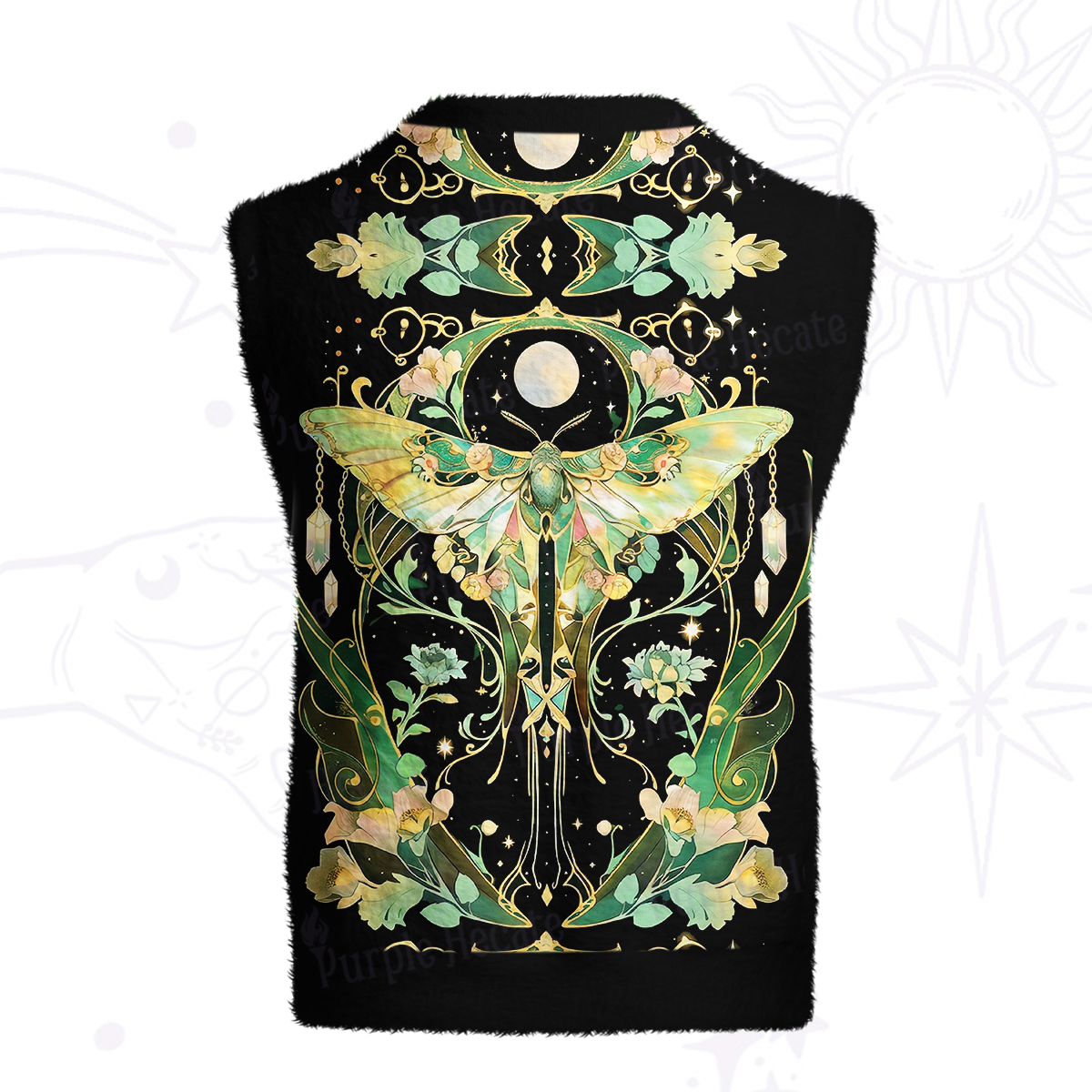 Purplehecate Moon Moth Rave Ugly Sweater Vest