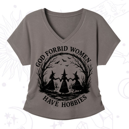 Purplehecate God Forbid Women Have Hobbies V-Neck T-Shirt