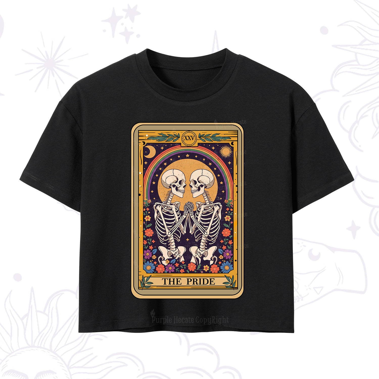 Purplehecate The Pride Skeleton Tarot Crop T-Shirt