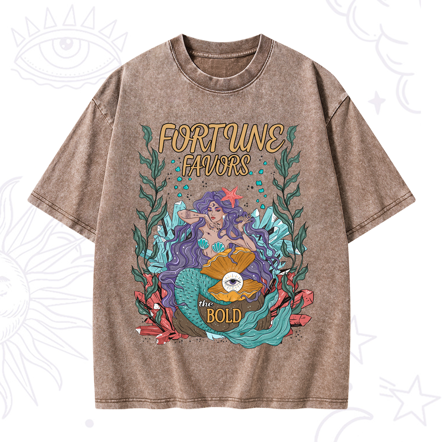 Purplehecate Fortune Favors The Bold Washed T-Shirt