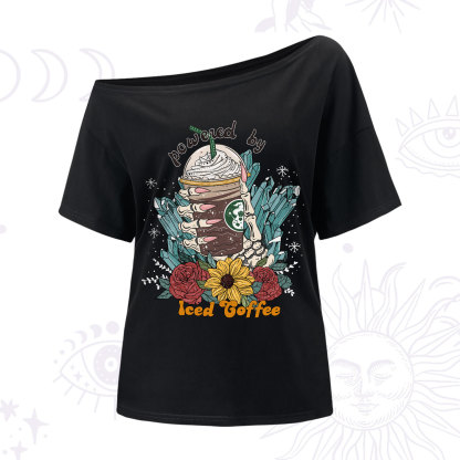 Purplehecate  Powered By Ice Coffee One-Shoulder T-Shirt