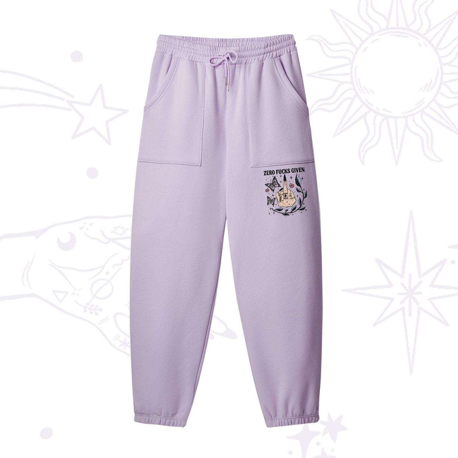 Purplehecate Zero Fucks Given Fleece Sweatpants