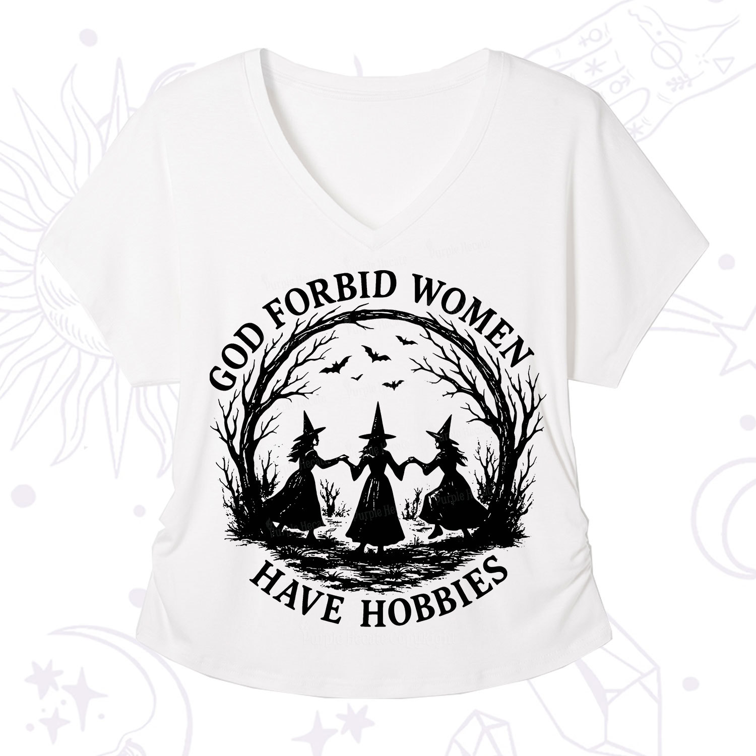 Purplehecate God Forbid Women Have Hobbies V-Neck T-Shirt