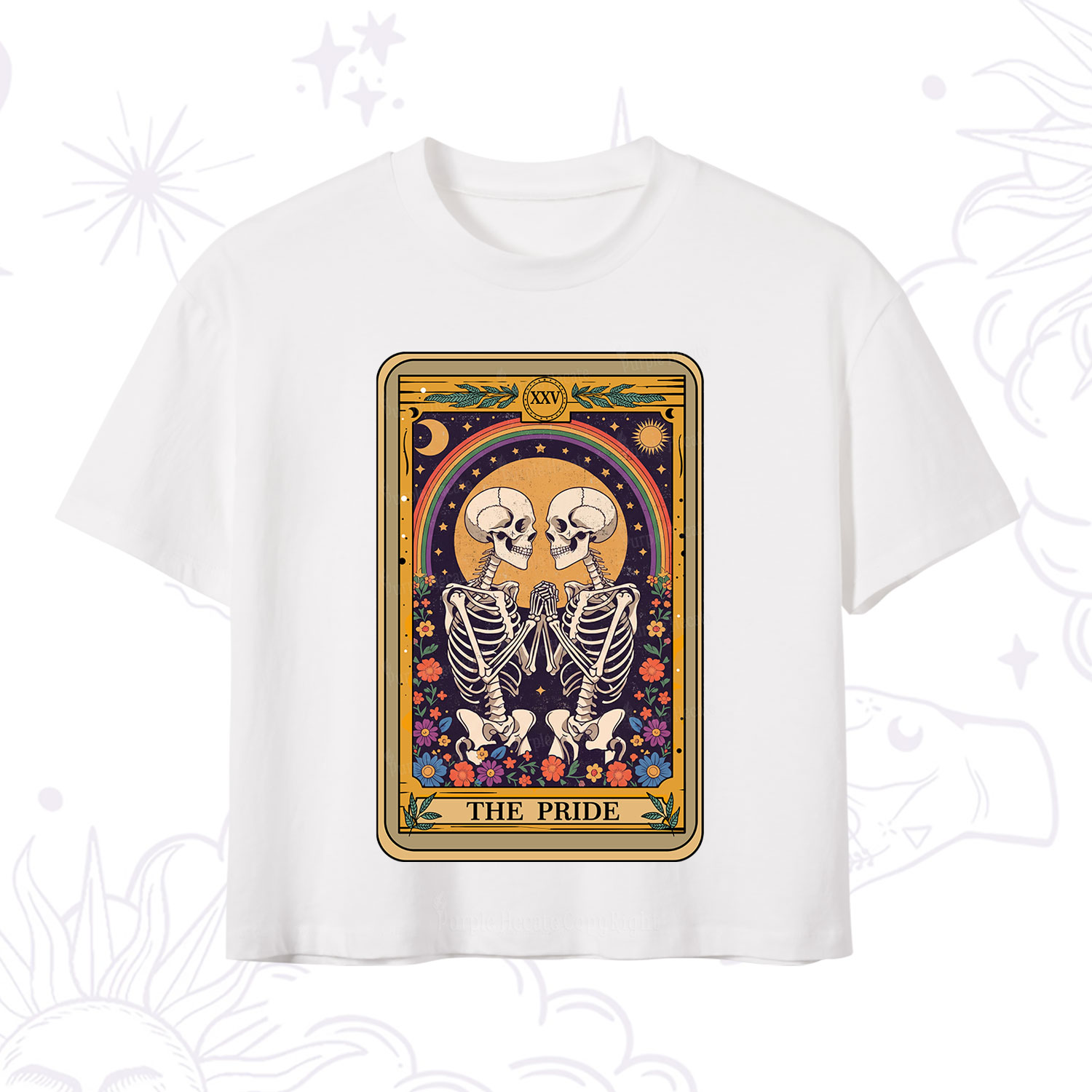 Purplehecate The Pride Skeleton Tarot Crop T-Shirt