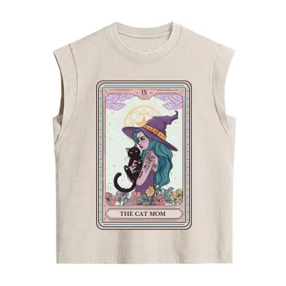 Purplehecate The Gothic Cat Mom Tarot Vintage Washed Tank