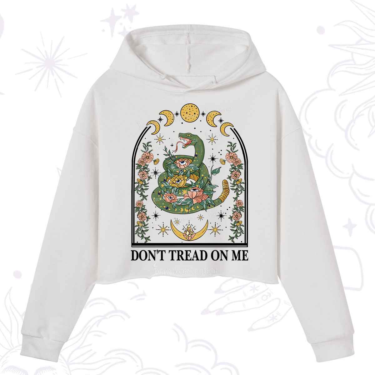 Purplehecate Don't Tread On Me Crop Hoodie