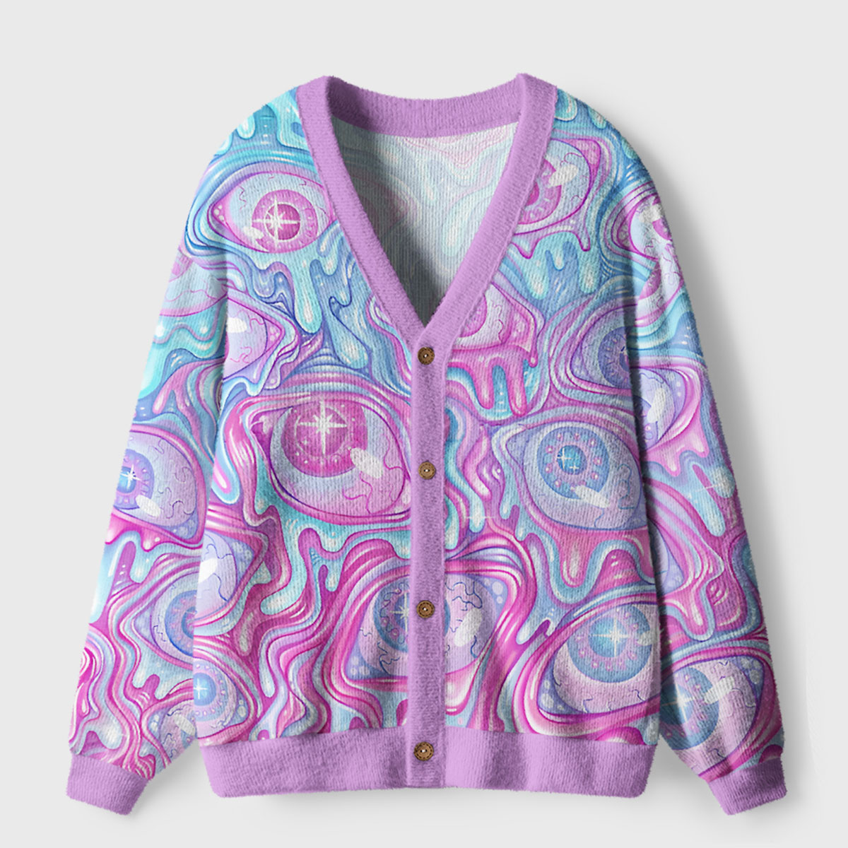 Purplehecate Pastel Flow Ocular Ugly Ugly Cardigan Sweaters