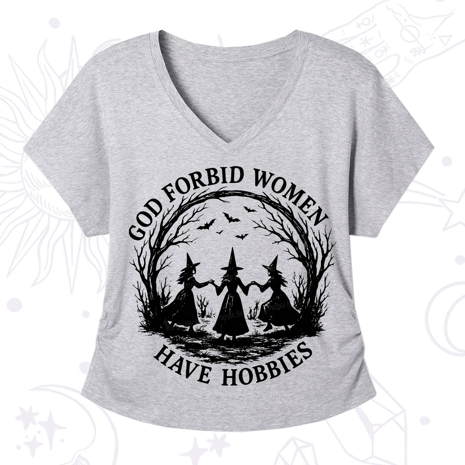 Purplehecate God Forbid Women Have Hobbies V-Neck T-Shirt