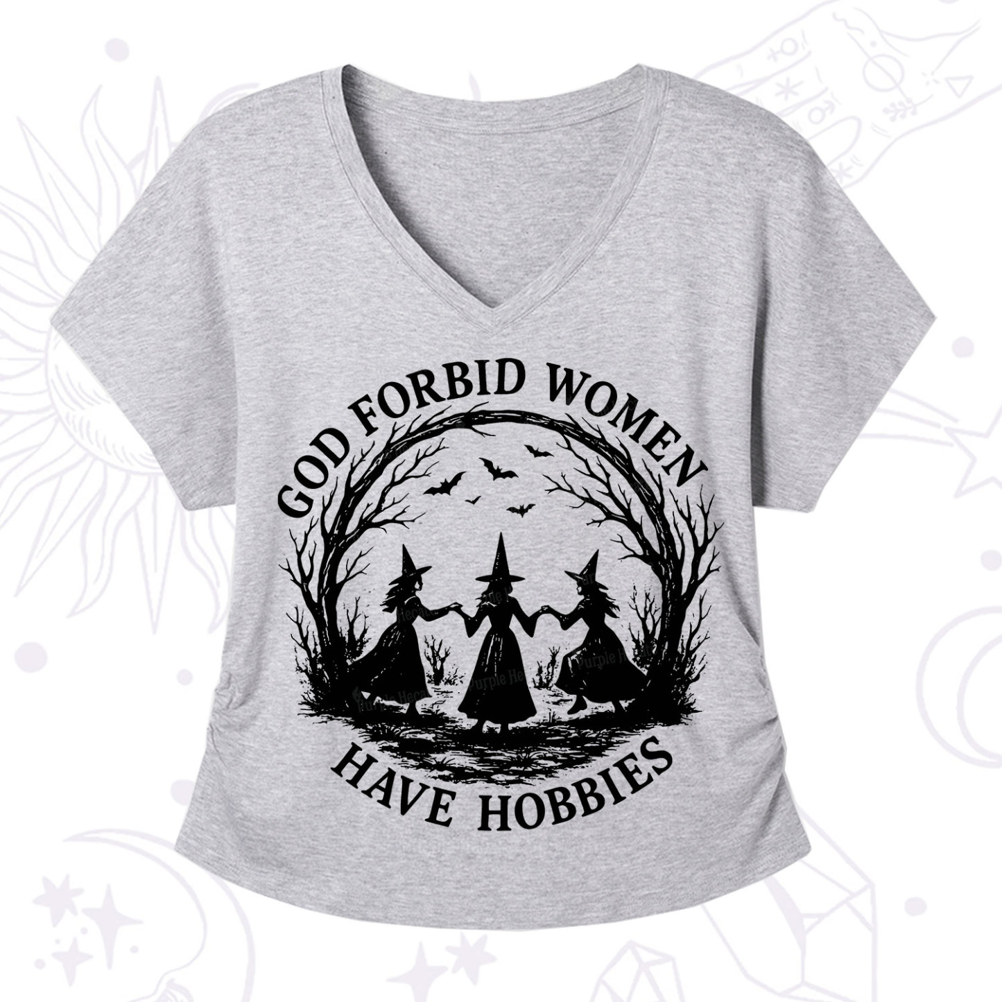 Purplehecate God Forbid Women Have Hobbies V-Neck T-Shirt