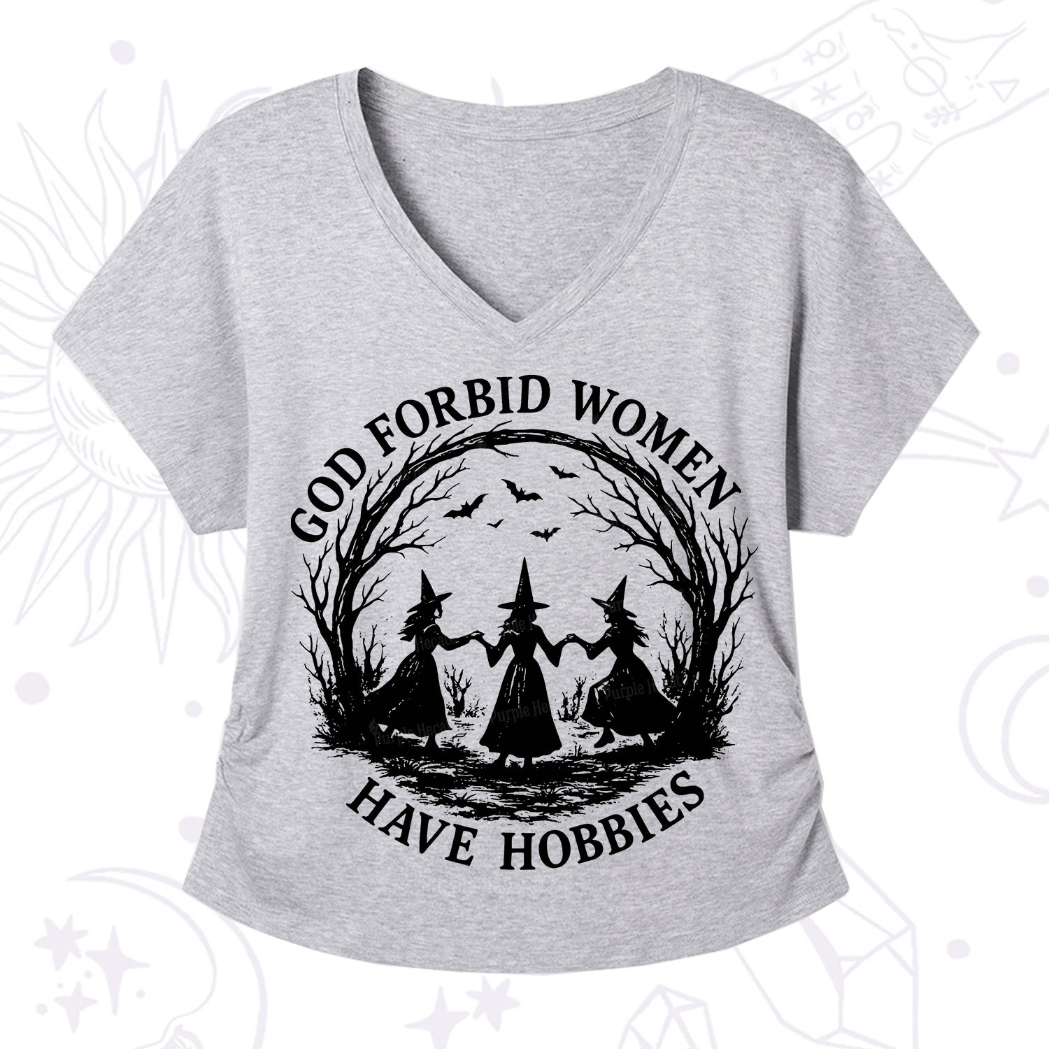 Purplehecate God Forbid Women Have Hobbies V-Neck T-Shirt