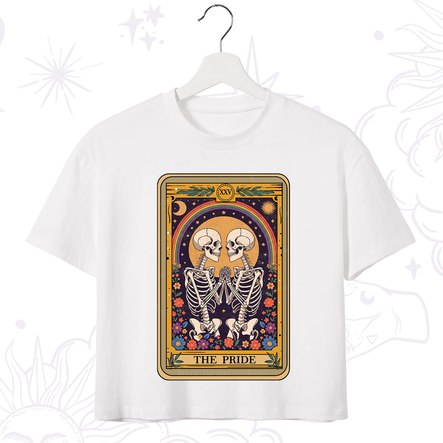 Purplehecate The Pride Skeleton Tarot Crop T-Shirt