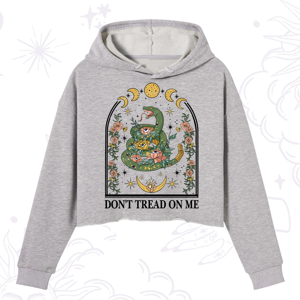 Purplehecate Don't Tread On Me Crop Hoodie
