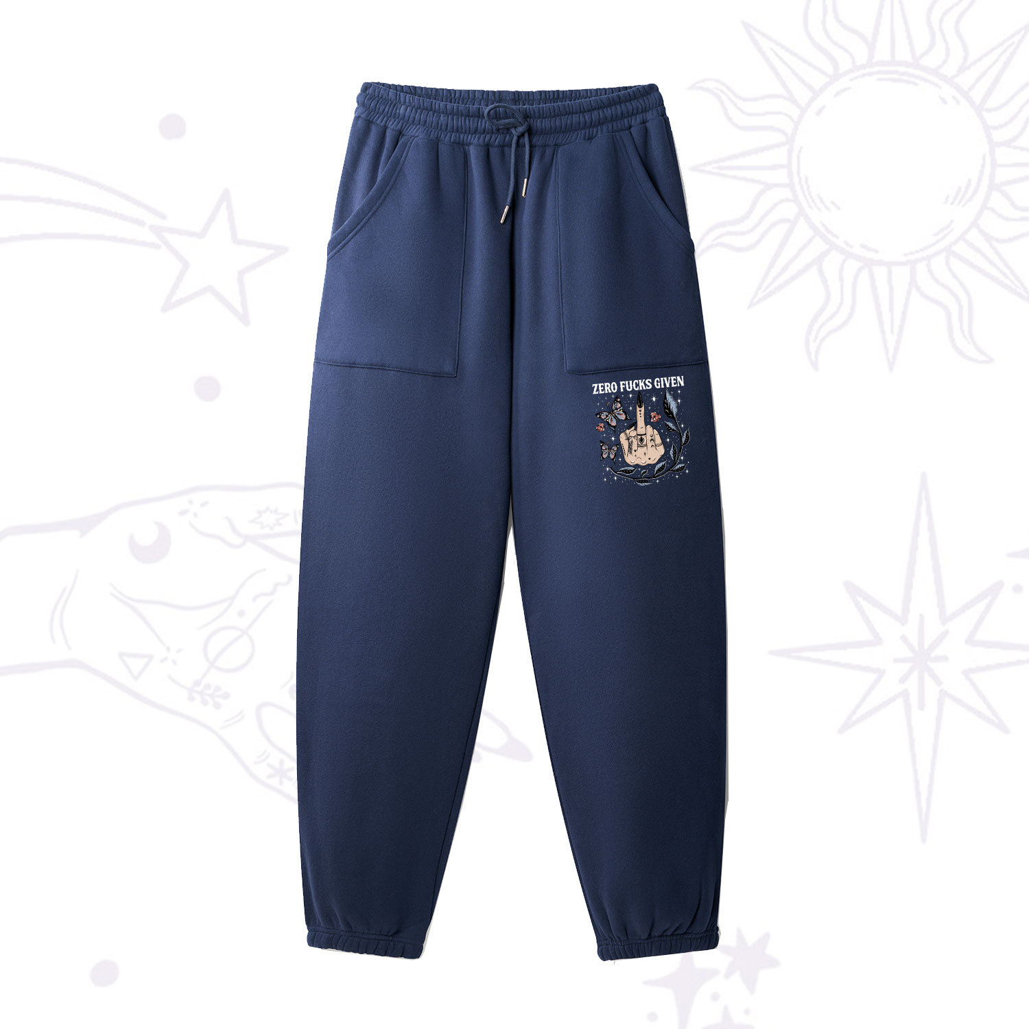 Purplehecate Zero Fucks Given Fleece Sweatpants