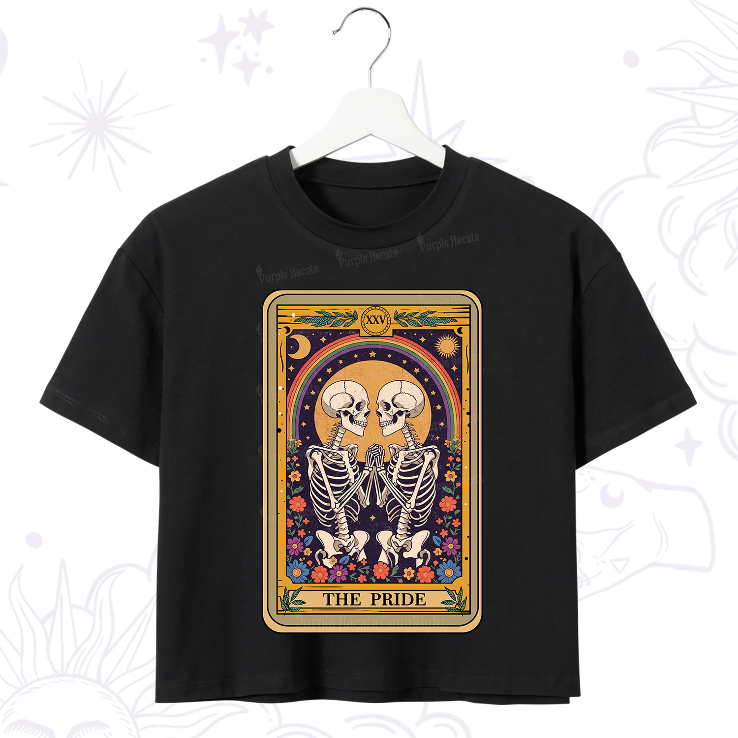 Purplehecate The Pride Skeleton Tarot Crop T-Shirt