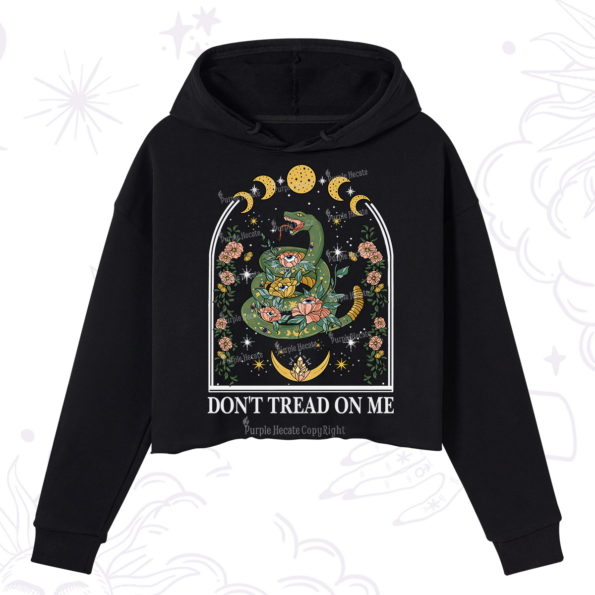 Purplehecate Don't Tread On Me Crop Hoodie