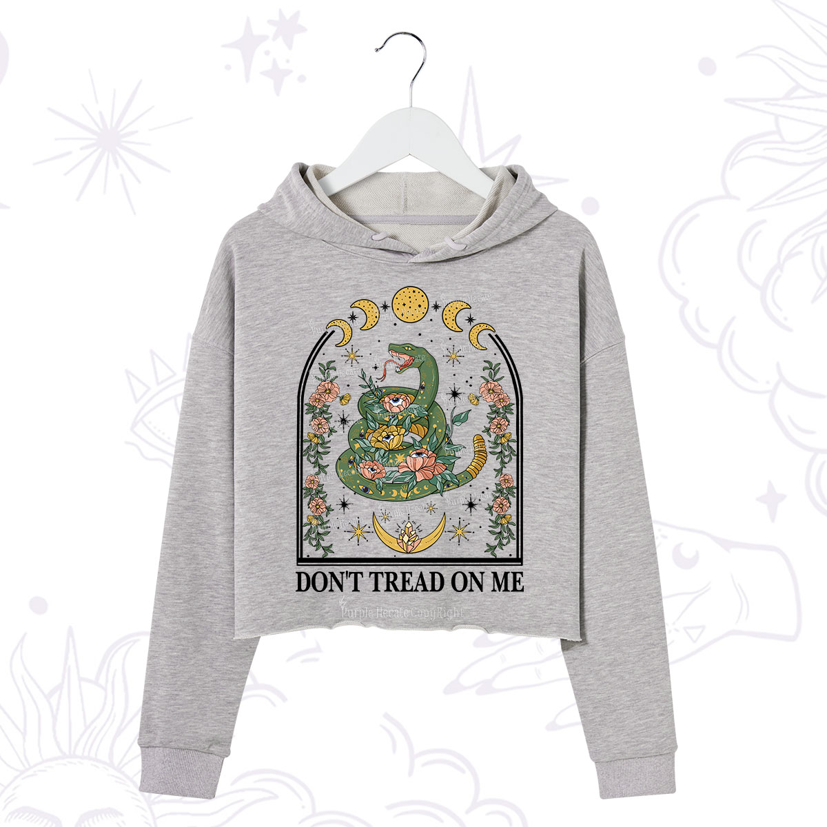 Purplehecate Don't Tread On Me Crop Hoodie