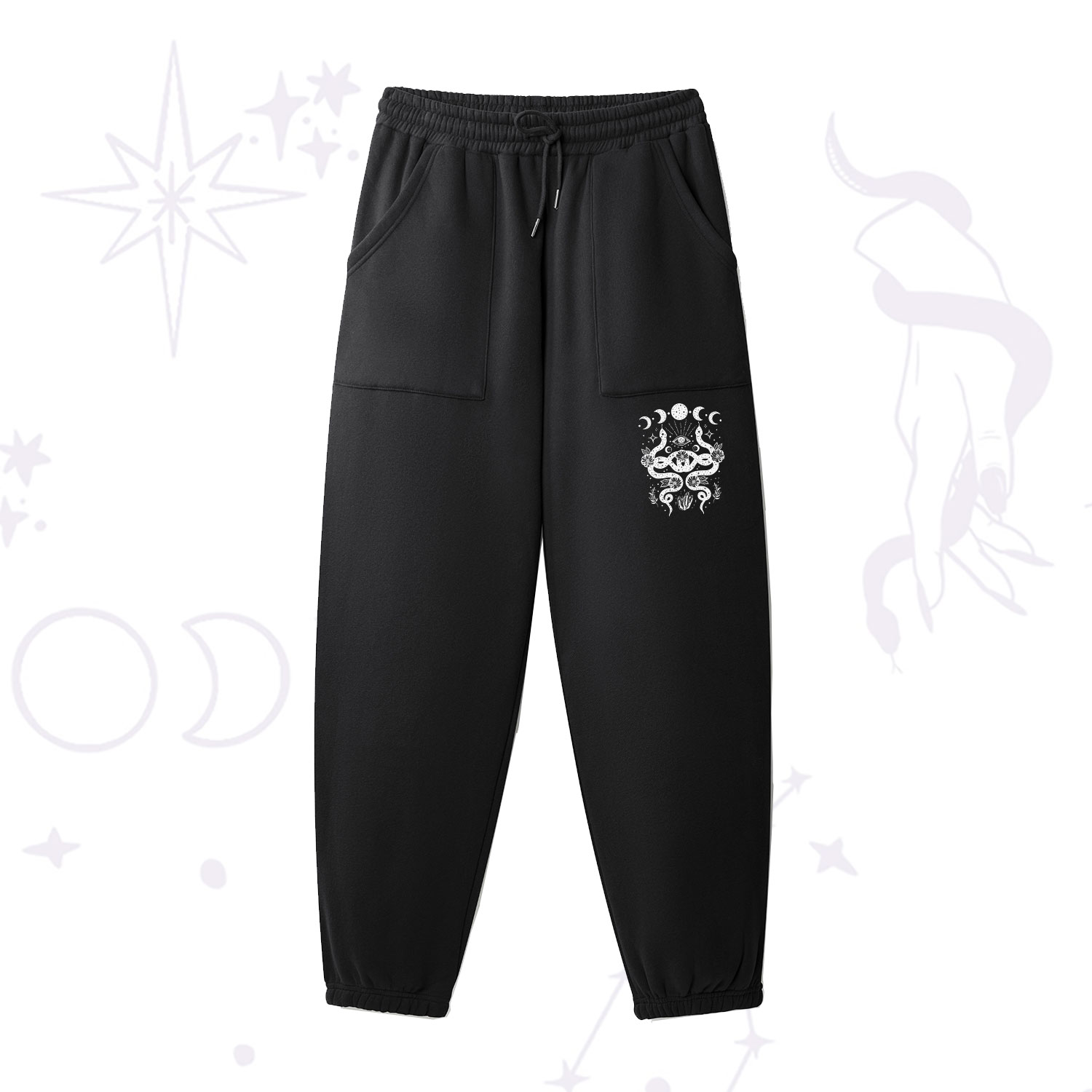Purplehecate Lunar Serpent Alchemy Fleece Sweatpants