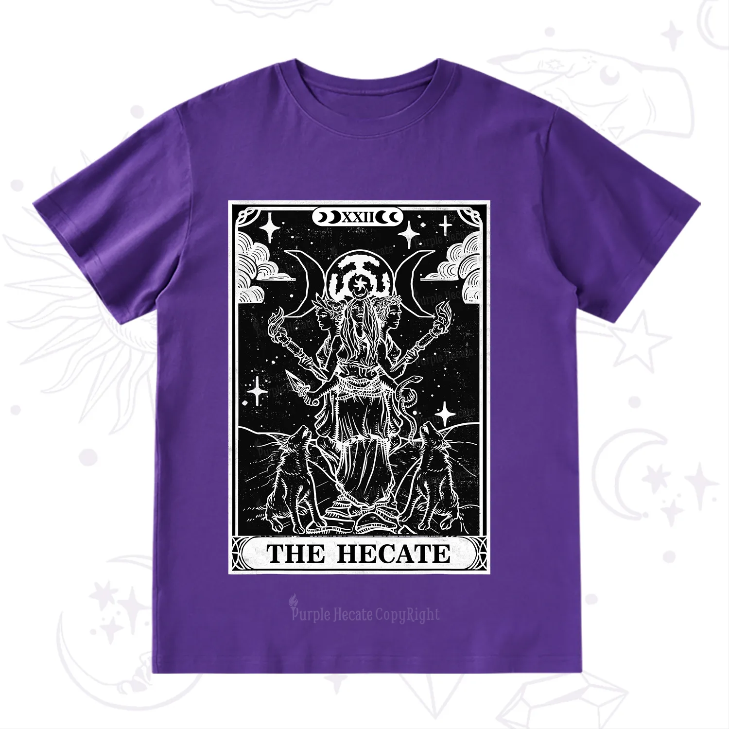 Purplehecate The Dark Moon Goddess Hecate Tarot T-Shirt
