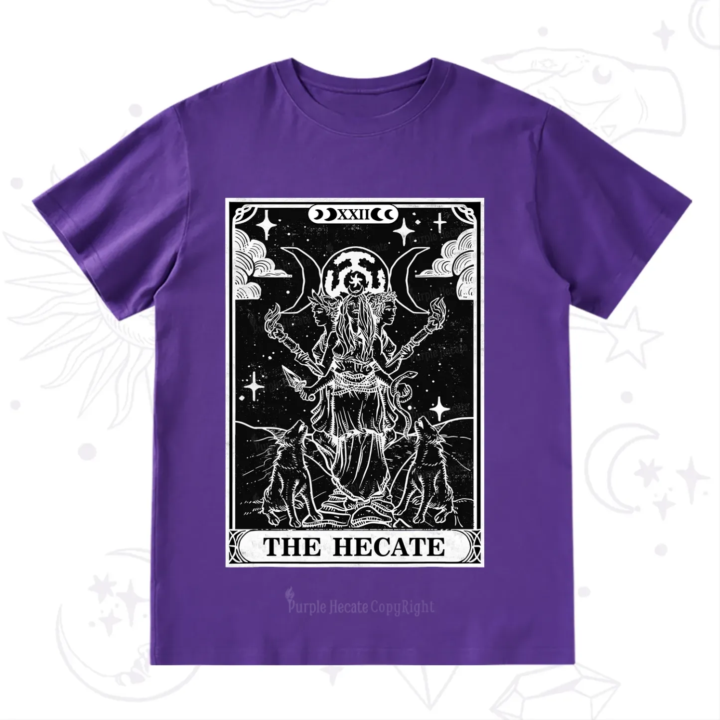 Purplehecate The Dark Moon Goddess Hecate Tarot T-Shirt