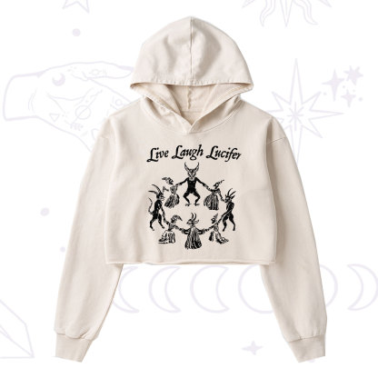 Purplehecate Live Laugh Lucifer Washed Cropped Hoodie